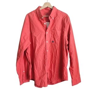 NEW Abercrombie & Fitch Red Casual Button Down Shirt Relaxed Fit